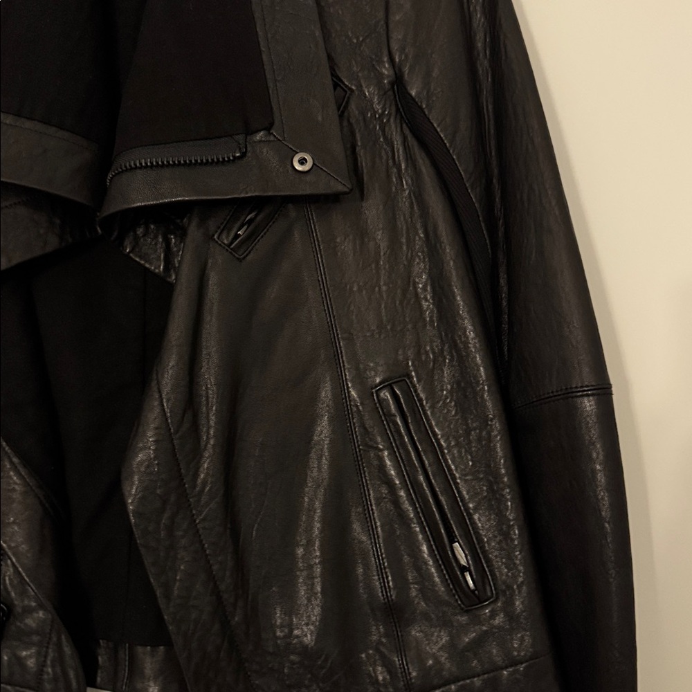 Veda Black Leather Jacket for Women XS - Picture 5 of 6